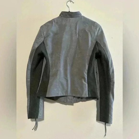 FREE PEOPLE COOL & CLEAN VEGAN LEATHER FITTED MOTO JACKET - SZ UNKNOWN - Picture 2 of 15